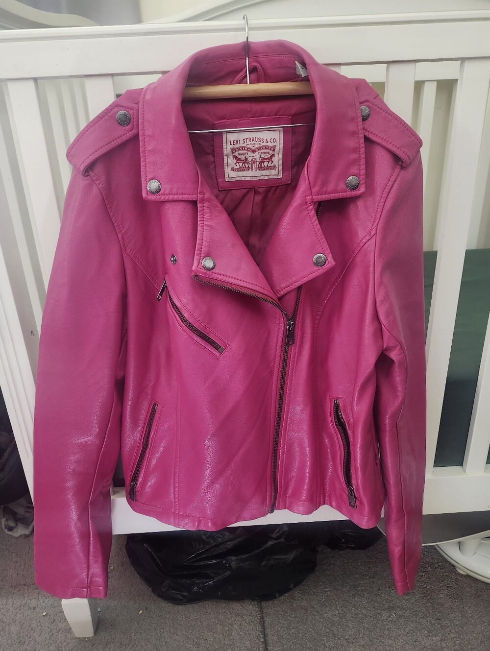 Levi's Hot Pink Leather Moto Jacket